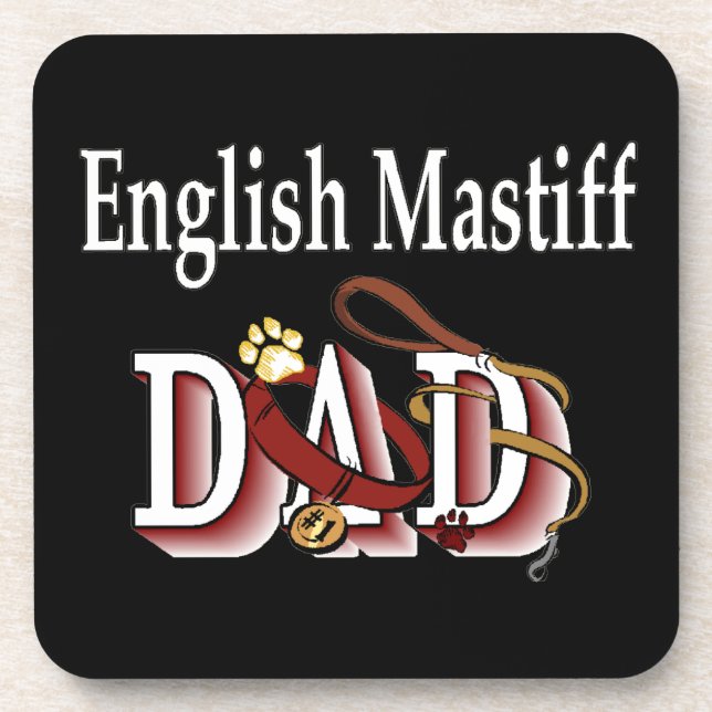 English Mastiff Dad Coaster (Front)