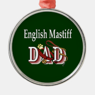 English Mastiff Dad Metal Tree Decoration