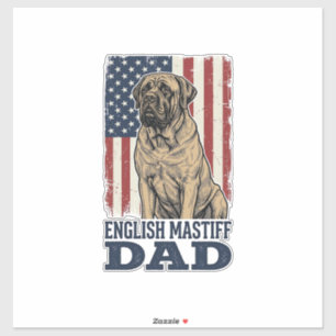 English Mastiff Dad Patriotic Vintage Dog Design_1