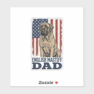 English Mastiff Dad Patriotic Vintage Dog Design_1