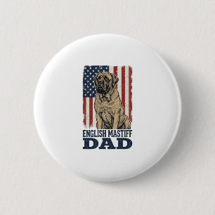 English Mastiff Dad Patriotic Vintage Dog Design_1 6 Cm Round Badge