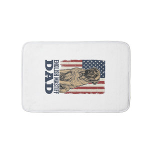 English Mastiff Dad Patriotic Vintage Dog Design_1 Bath Mat