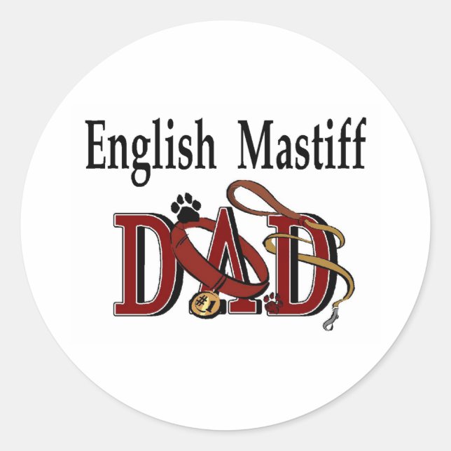 English Mastiff Dad Sticker (Front)