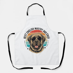 English Mastiff Dad Vintage Sunset Dog Vector Desi Apron