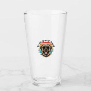 English Mastiff Dad Vintage Sunset Dog Vector Desi Glass