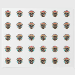 English Mastiff Dad Vintage Sunset Dog Vector Desi Wrapping Paper