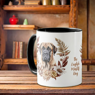 English Mastiff Dog Autumn Wreath Mug