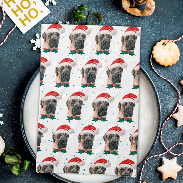 English Mastiff Dog Breed Christmas Tea Towel (Creator Uploaded)
