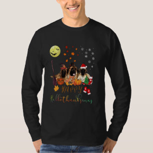 English Mastiff Dog Happy Hallothanksmas Family Xm T-Shirt
