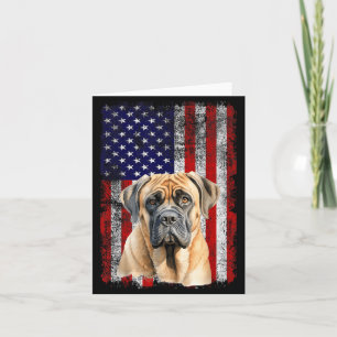 English Mastiff Dog Lover US Flag 4th of July Card