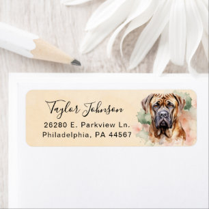 English Mastiff Dog Return Address Label