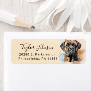 English Mastiff Dog Return Address Label