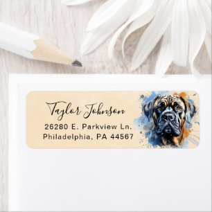 English Mastiff Dog Return Address Label