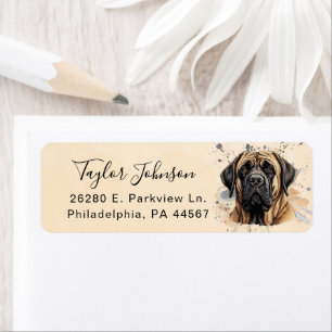 English Mastiff Dog Return Address Label