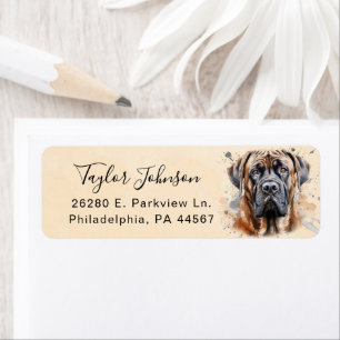 English Mastiff Dog Return Address Label