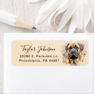 English Mastiff Dog Return Address Label