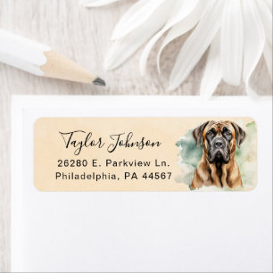 English Mastiff Dog Return Address Label
