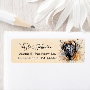 English Mastiff Dog Return Address Label