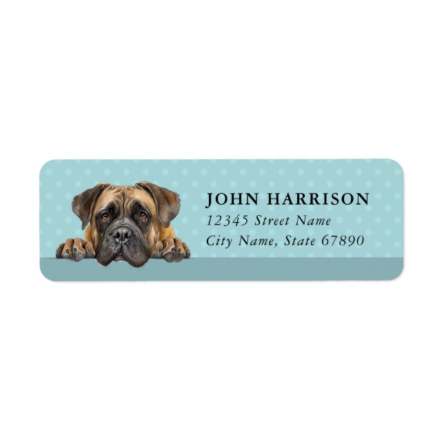 English Mastiff Dog Return Address Labels (Front)