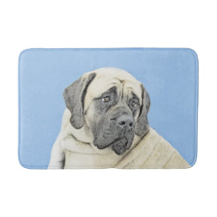 English Mastiff (Fawn) Painting - Original Dog Art Bath Mat