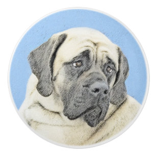 English Mastiff (Fawn) Painting - Original Dog Art Ceramic Knob