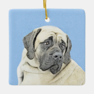 English Mastiff (Fawn) Painting - Original Dog Art Ceramic Ornament