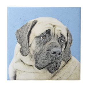 English Mastiff (Fawn) Painting - Original Dog Art Ceramic Tile