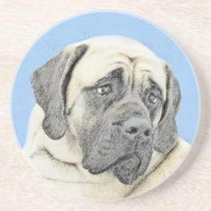 English Mastiff (Fawn) Painting - Original Dog Art Coaster