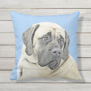 English Mastiff (Fawn) Painting - Original Dog Art Cushion