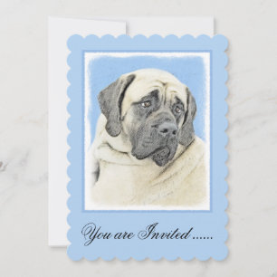 English Mastiff (Fawn) Painting - Original Dog Art Invitation