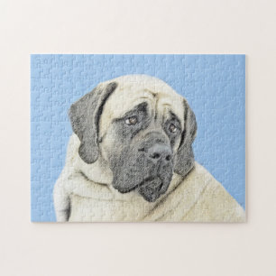 English Mastiff (Fawn) Painting - Original Dog Art Jigsaw Puzzle
