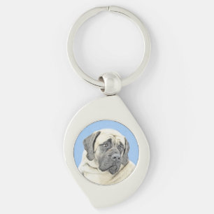 English Mastiff (Fawn) Painting - Original Dog Art Key Ring