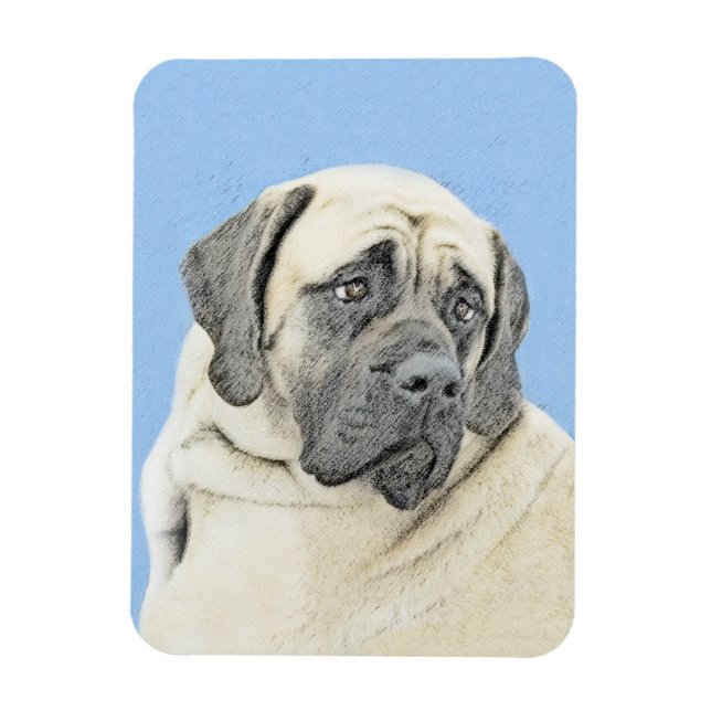 English Mastiff (Fawn) Painting - Original Dog Art Magnet (Vertical)