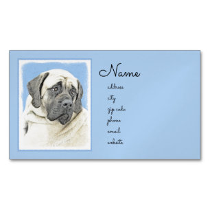 English Mastiff (Fawn) Painting - Original Dog Art Magnetic Business Card
