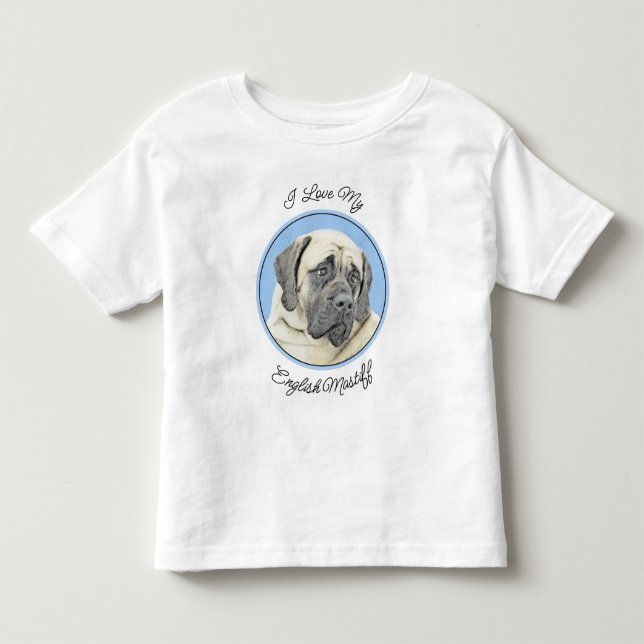 English Mastiff (Fawn) Painting - Original Dog Art Toddler T-Shirt (Front)