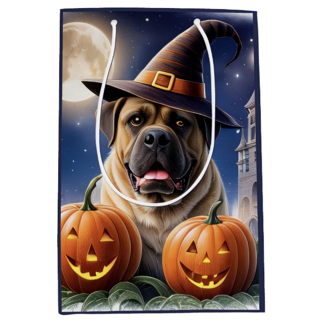 English Mastiff Great Dane Halloween Medium Gift Bag (Front)