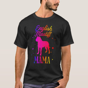English Mastiff Mama Vintage Watercolor Dog Mum T-Shirt