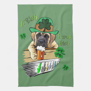 English Mastiff St Patricks Tea Towel