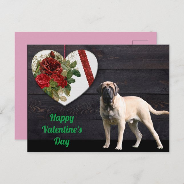English Mastiff Valentine's Day card (Front/Back)