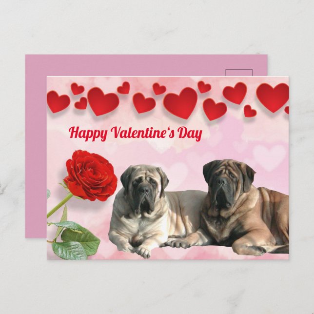 English Mastiff Valentine's Day card (Front/Back)