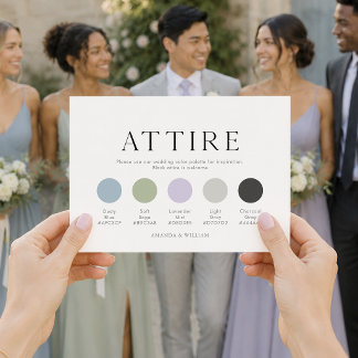 English Meadow Wedding Attire Card