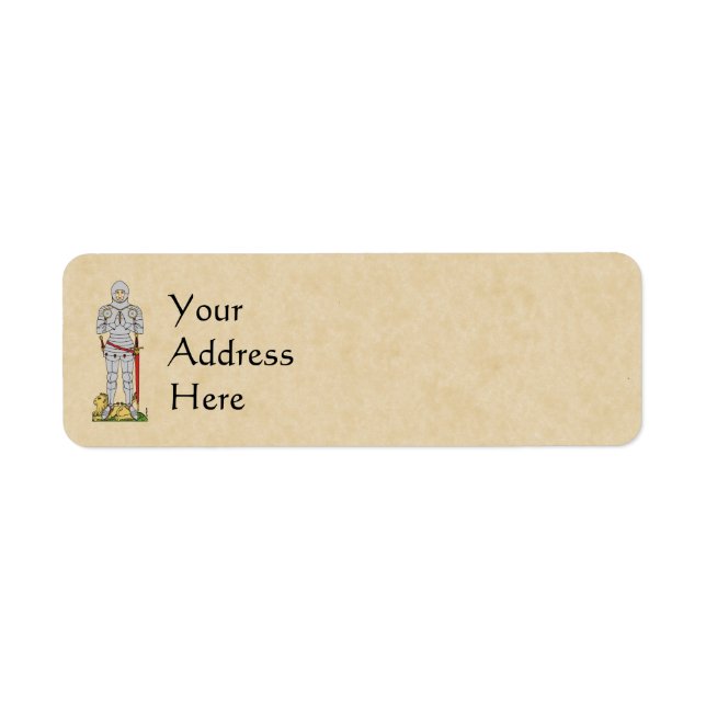 English Mediaeval Knight Circa 1430 Return Address Label (Front)