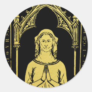 English Mediaeval Portrait 1300 Lady Joan Cobham  Classic Round Sticker