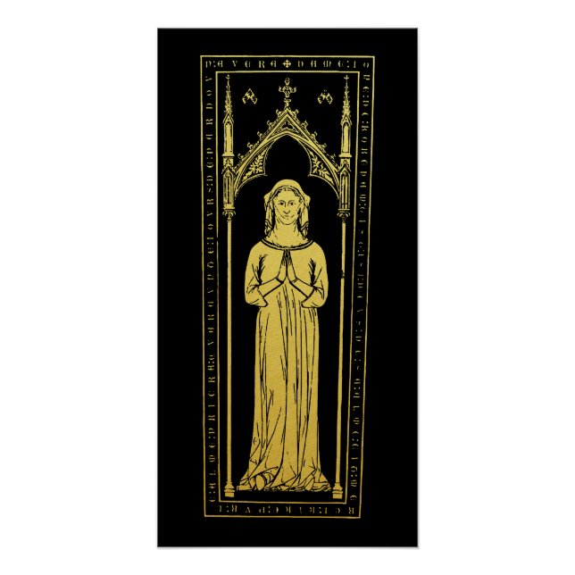 English Mediaeval Portrait 1300 Lady Joan Cobham  Poster (Front)