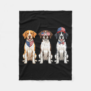 English Pointer 4th Of July Aamerican Flag Dog Fleece Blanket