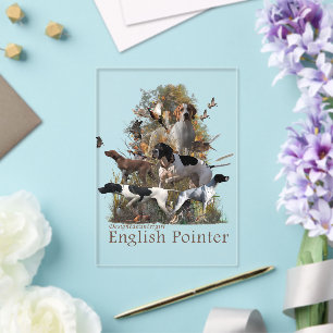 English Pointer Acrylic Invitations