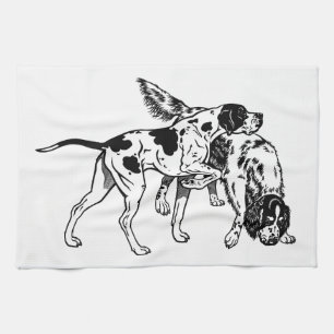 english pointer and setter tea towel