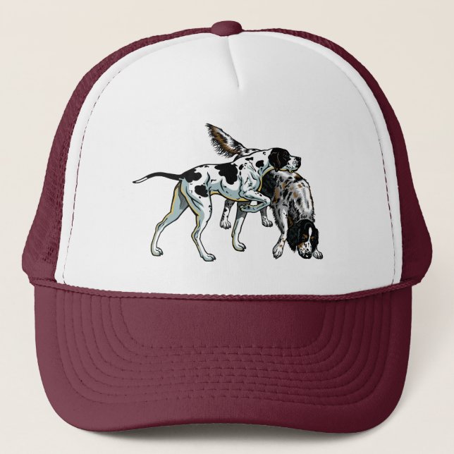 english pointer and setter trucker hat (Front)