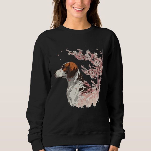 English Pointer Cherry Blossom Dog Breed Japanese  Sweatshirt (Front)