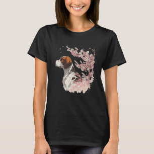 English Pointer Cherry Blossom Dog Breed Japanese  T-Shirt